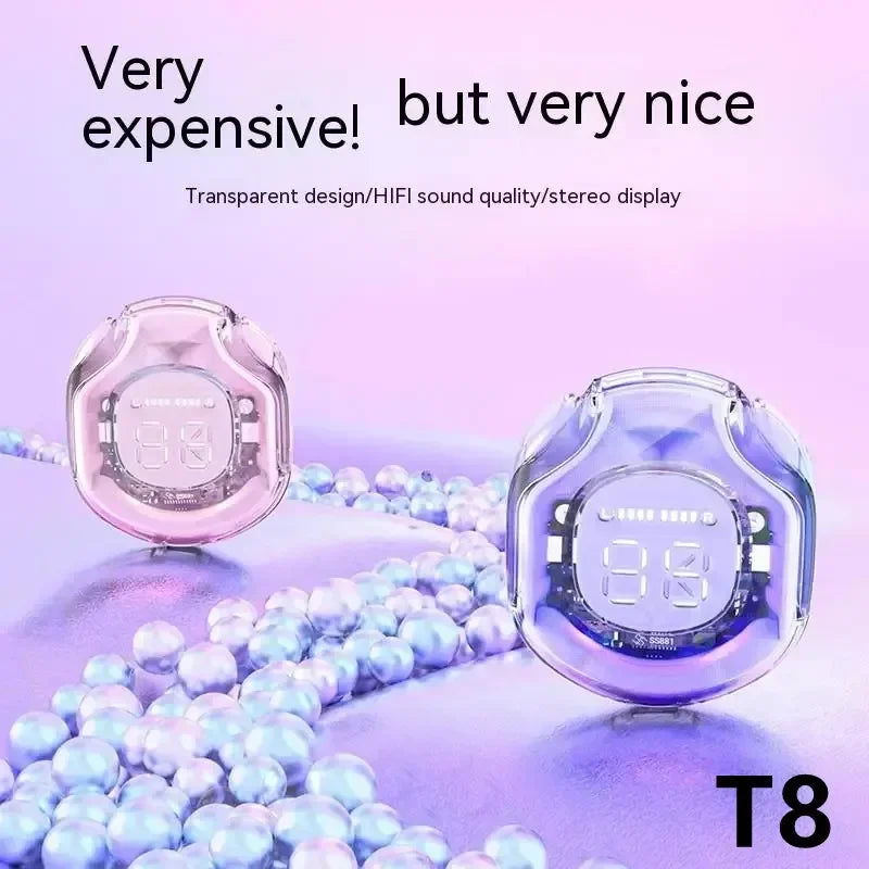 T8 PRO Transparent Earbuds with LED✨